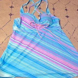 New without tags tankini long dress type bathing suit top sz XL